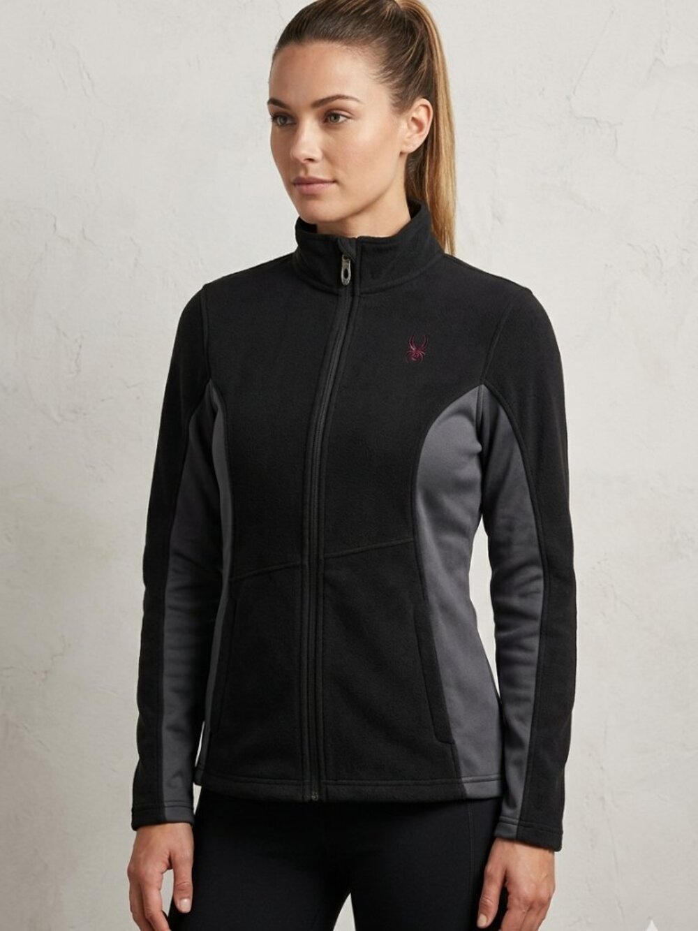 Spyder Full Zip Core Sweater Jacket Black & Gray Women's